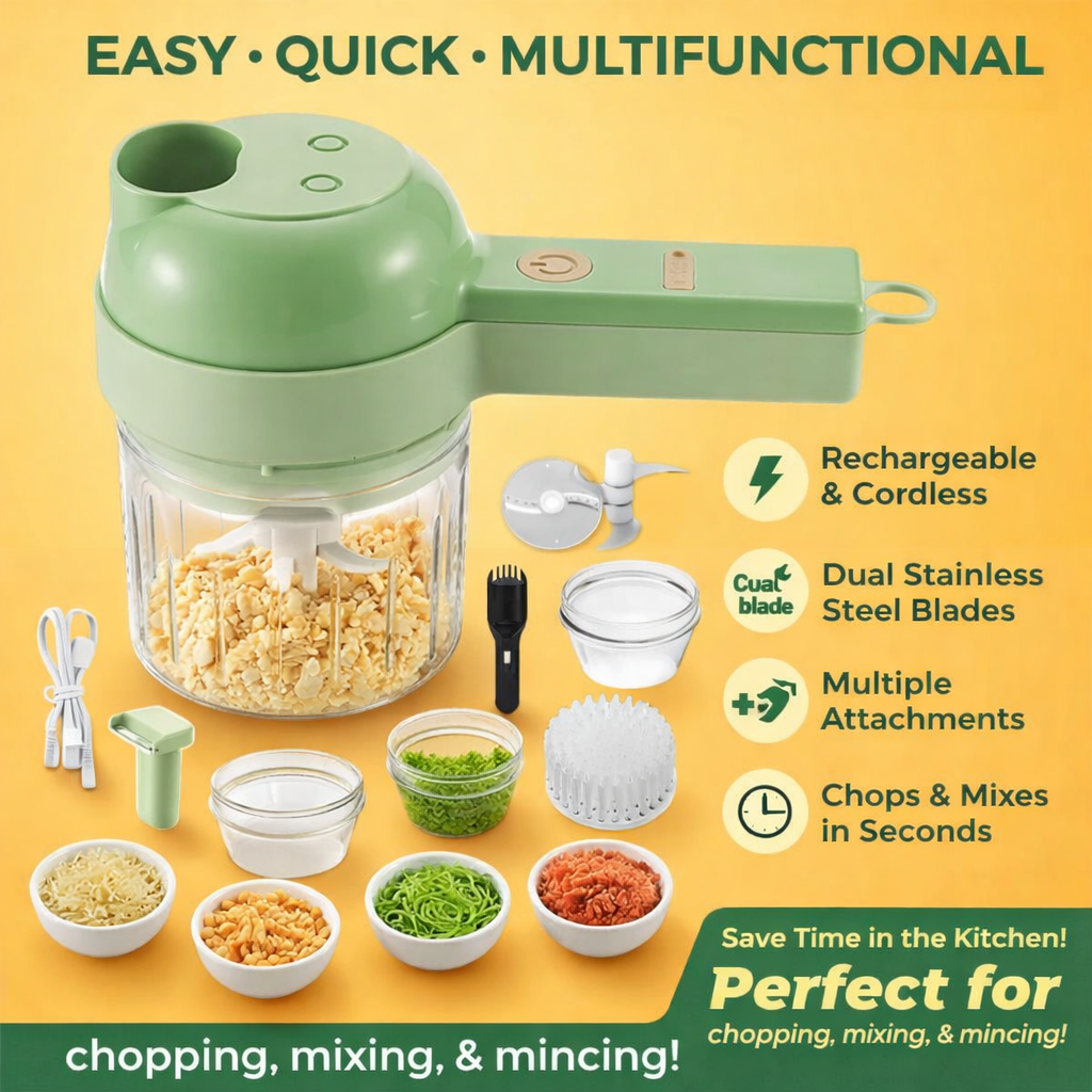 4 in 1 Portable Electric Vegetable Cutter Set